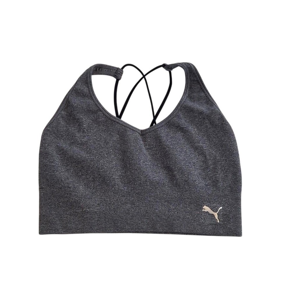 Strappy Grey PUMA sports bralette yoga sport athleisure athletic top bra large